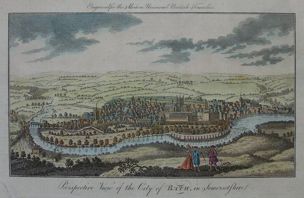 Print - Perspective View of the City of Bath, in Somersetshire